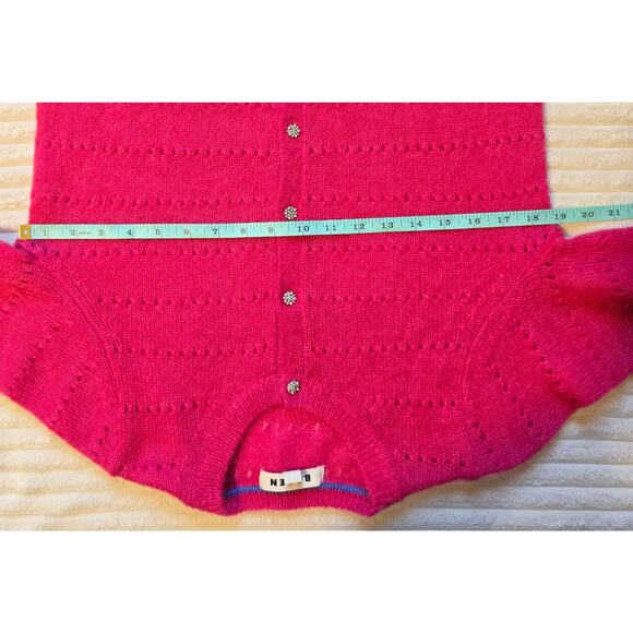 Boden Mohair Wool Blend Fluffy Textured Cardigan Vibrant Pink - Picture 11 of 13